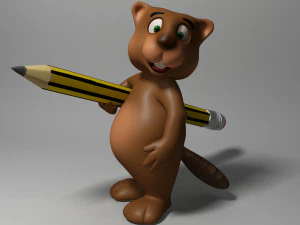 cartoon beaver rigged 3D Model