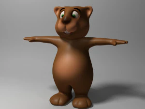 cartoon beaver rigged 3D Model