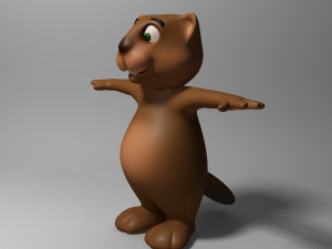 cartoon beaver rigged 3D 모델