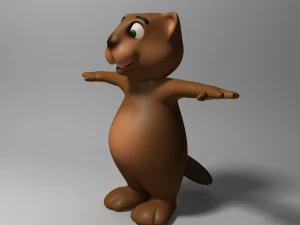 cartoon beaver rigged 3D Model