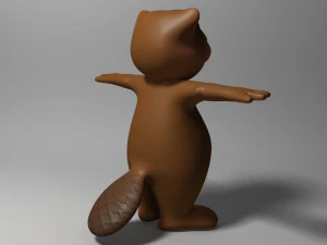 cartoon beaver rigged 3D Model
