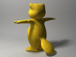 cartoon beaver rigged 3D Model