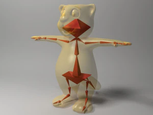cartoon beaver rigged 3D Model