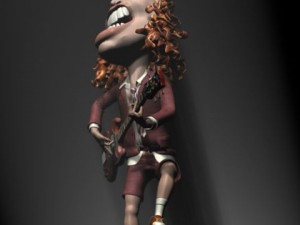 angus young 3d character toon 3D 모델