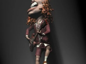 angus young 3d character toon 3D Model