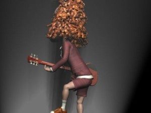 angus young 3d character toon 3D 모델