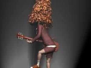 angus young 3d character toon 3D Model