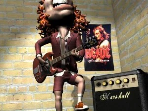 angus young 3d character toon 3D Model