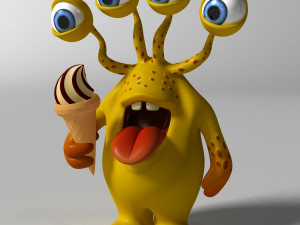 cartoon yellow monster rigged Modelo 3D