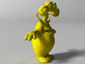 cartoon yellow monster rigged 3D Model