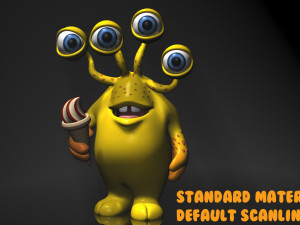 cartoon yellow monster rigged 3D Model
