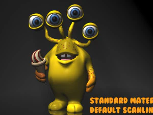 cartoon yellow monster rigged 3D Model