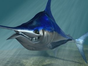 blue marlin toon fish 3d Modèle 3D