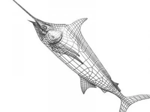 blue marlin toon fish 3d 3D Model