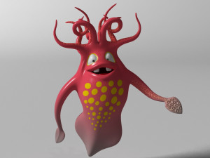 Cartoon squid monster rigged Modelo 3D