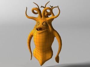 Cartoon squid monster rigged 3D 모델