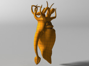 Cartoon squid monster rigged 3D 모델