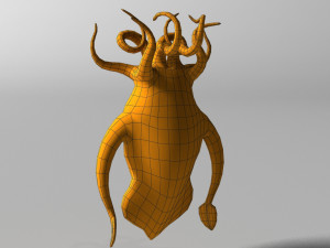 Cartoon squid monster rigged 3D 모델