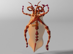 Cartoon squid monster rigged 3D 모델