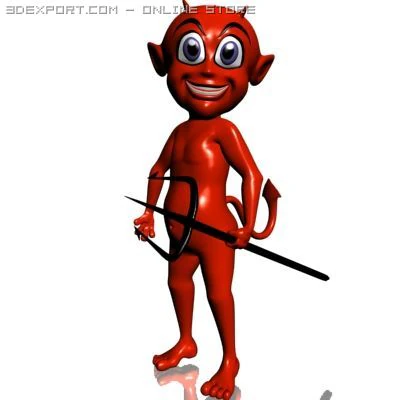 little devil cartoon 3D Model .c4d .max .obj .3ds .fbx .stl .blend 