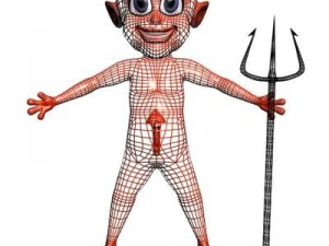 little devil cartoon 3D Model
