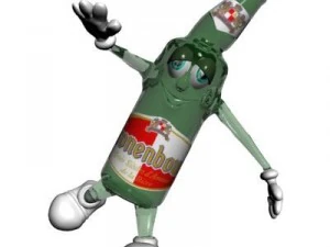 karakter kartun botol bir Model 3D