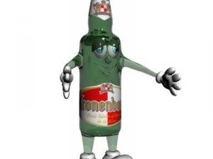 beer bottle cartoon character 3Dモデル