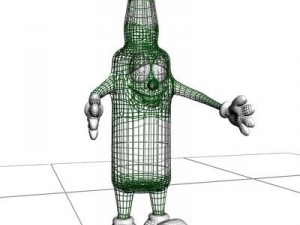 beer bottle cartoon character 3Dモデル