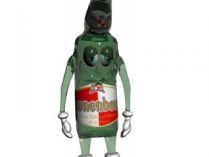 beer bottle cartoon character 3Dモデル
