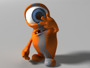orange alien rigged Modèle 3D