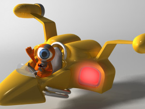 orange alien rigged Modèle 3D