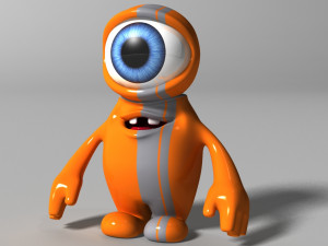 orange alien rigged Modèle 3D