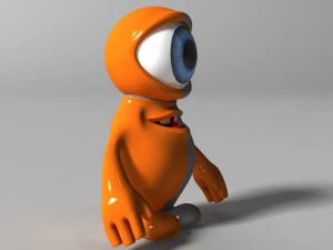orange alien rigged 3D Model
