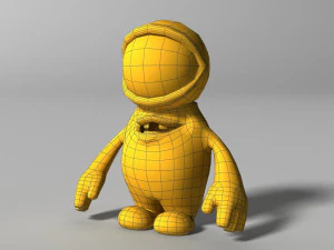 orange alien rigged 3D Model