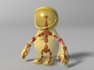 orange alien rigged Modèle 3D