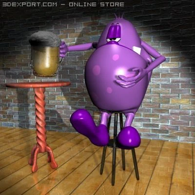 al monster cartoon character 3D Model .c4d .max .obj .3ds .fbx .stl .blend 