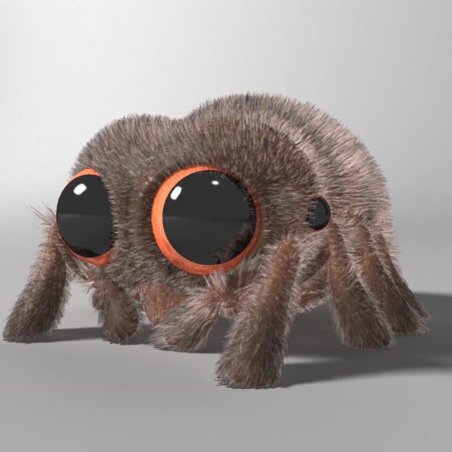 cartoon spider rigged 3D Model .c4d .max .obj .3ds .fbx .stl .blend 