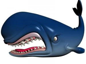 monstro cartoon whale rigged 3D Model