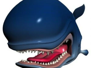 monstro cartoon whale rigged 3D Model
