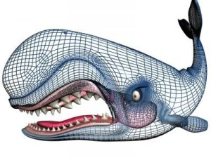 monstro cartoon whale rigged 3D Model