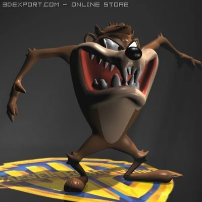taz tasmanian devil rigged 3D Model .c4d .max .obj .3ds .fbx .stl .blend 