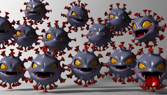 cartoon coronavirus 3D 模型 .c4d .max .obj .3ds .fbx .stl .blend 