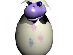baby dino cartoon rigged 3Dモデル