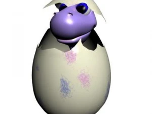 baby dino cartoon rigged 3D Model