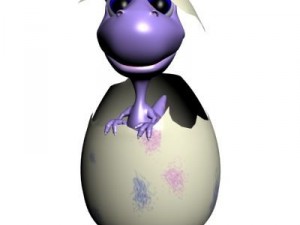 baby dino cartoon rigged 3Dモデル