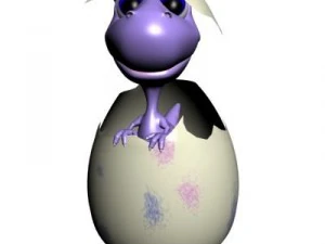 baby dino cartoon rigged 3D Model