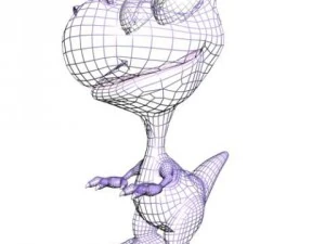 baby dino cartoon rigged 3D Model