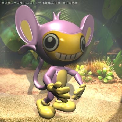 pokemon like monkey rigged Model 3D .c4d .max .obj .3ds .fbx .stl .blend 