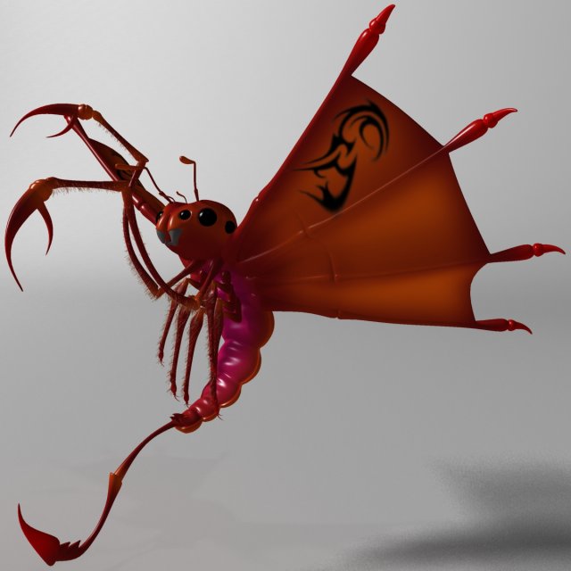 flying scorpion rigged 3D Модель .c4d .max .obj .3ds .fbx .stl .blend 