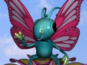 cartoon butterfly rigged 3D Model